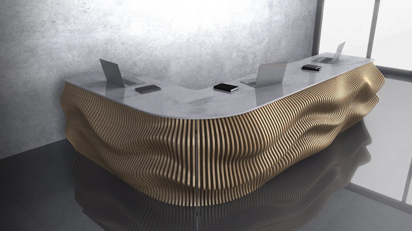 Beffano - Curved Modern L Masa